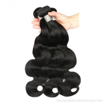 Double Sided Grade 8A 9A 10A Peruvian Hair Human Natural Black   Human Hair Extensions Body Wave